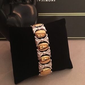 NEW STERLING SILVER WITH 18K GOLD OVERLAY BRACELET